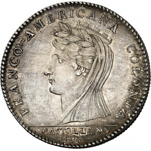 USA - UNITED STATES OF AMERICA Castorland (1792-1800). Jeton d’un 1/2 dollar, frappe originale 1796, Paris.