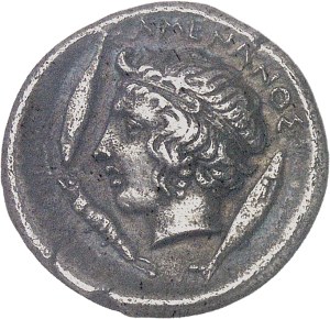 Sicily, Catania. Unsigned drachma in the style of Evainetes ND (c.405 BC), Catania.