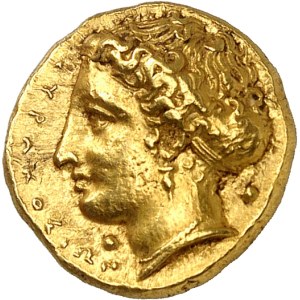 Sicile, Syracuse, Denys l’Ancien (406-367 av. J.-C.). 100 litrai (Double décadrachme d’Or) ND (400-370 av. J.-C.), Syracuse.