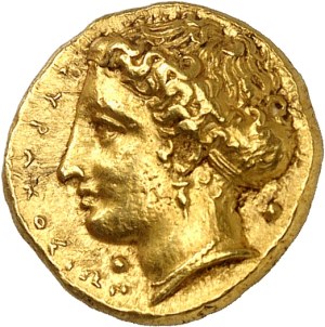 Sicily, Syracuse, Denys the Elder (406-367 B.C.). 100 litrai (Double golden decadrachm) ND (400-370 B.C.), Syracuse.