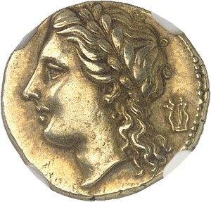 Sicily, Syracuse, Agathocles (317-289 B.C.). 25 litrai of electrum ND (310-305 B.C.), Syracuse.