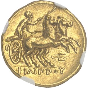 Macédoine (royaume de), Philippe II (359-336 av. J.-C.). Statère d’or au nom de Philippe II ND (323-315 av. J.-C.), Amphipolis ou Pella.