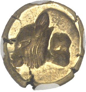 Aeolian, Lesbos (island of). Electrum with lion's head ND (500-495 B.C.), Mytilene.