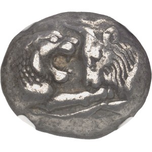 Lydie, Crésus (561-546 av. J.-C.). Statère d’argent (double sicle ou créséide) ND (560-545 av. J.-C.), Sardes.