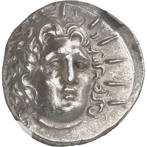 Carie, Rhodes. Drachme à la rose épanouie, d’étalon attique, au nom du magistrat Aineas ND (84-30 av. J.-C.), Rhodes.