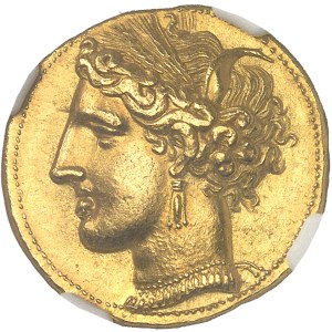 Zeugitane, Carthage. Trihémistatère d’or (tridrachme d’or) ND (c.270-264 av. J.-C.), Carthage.