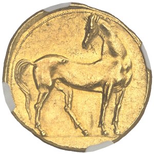 Zeugitane, Carthage. Trihémistatère d’or (tridrachme d’or) ND (c.270-264 av. J.-C.), Carthage.