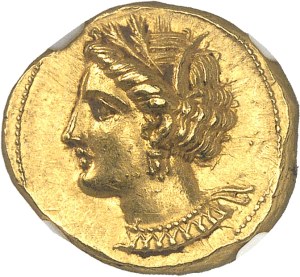 Zeugitane, Carthage. ND gold statère (c.350-320 BC), Carthage.
