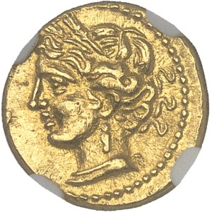 Zeugitane, Carthage. Unité d’Or (2/5e de shekel) ND (c.160-149 av. J.-C.), Carthage.