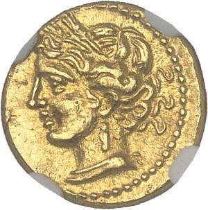 Zeugitane, Carthage. Gold Unit (2/5ths of a shekel) ND (c.160-149 BC), Carthage.