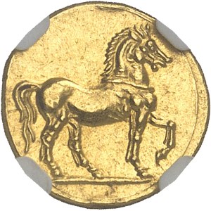 Zeugitane, Carthage. Unité d’Or (2/5e de shekel) ND (c.160-149 av. J.-C.), Carthage.