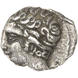 Massilia - Marseille. Obole tête à gauche, VOC (?) en arrière du favori ND (215-200 av. J.-C.), Marseille.
