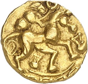 Normandy (Normandy group). Quarter statère with two ND lyres (220-150 B.C.).