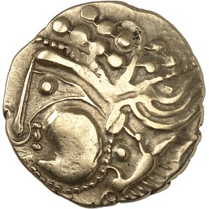 Aulerques Éburovices. Hémistatère au sanglier, var. 4 ND (début du Ier siècle avant J.-C. jusqu'à la Guerre des Gaules).