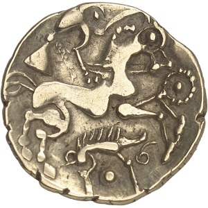 Aulerques Éburovices. Hémistatère au sanglier, var. 4 ND (début du Ier siècle avant J.-C. jusqu'à la Guerre des Gaules).