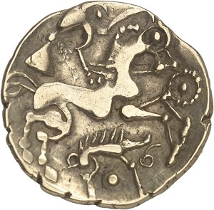 Aulerques Eburovices. Hemistatera with wild boar, var. 4 ND (early 1st century B.C. to the Gallic War).