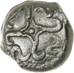 Aulerques Eburovices / Carnutes. Bronze anepigraph, class V with ND swastika (end of the Gallic War and pre-Augustan period).