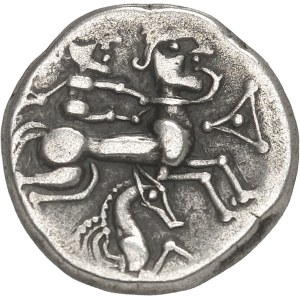 Vénètes ou Riedons. Statère de billon à l’hippocampe ND (Ier siècle avant J.-C.).