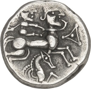 Venetes or Riedons. Statère de billon à l'hippocampe ND (1st century BC).