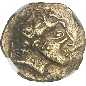 Carnutes. Statère à la lyre, en électrum, classe III à la joue lisse ND (150-80 av. J.-C.).
