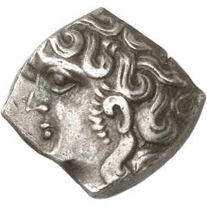 Rutènes. Drachme de style flamboyant, classe aux favoris ND (milieu du IIe - première moitié du Ier siècle avant J.-C.).