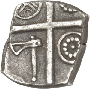 Rutènes. Drachme de style flamboyant, classe aux favoris ND (milieu du IIe - première moitié du Ier siècle avant J.-C.).