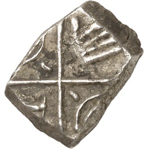 Rutènes. Drachme à la main ouverte et aux arcs ND (IIe-Ier s. av. J.-C.).