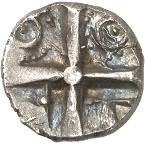 Pétrocores. Drachme, série de Belvès, aux deux haches ND (IIe-Ier s. av. J.-C.).