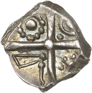 Cadurques. Drachme, série de Cuzance, à la tête triangulaire tardive ND (IIe-Ier s. av. J.-C.).