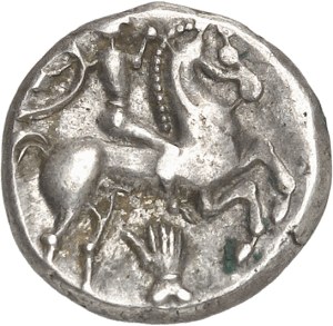 Bituriges Cubes. Drachma with rider and hand, Class II ND (late 2nd - early 1st century B.C.).