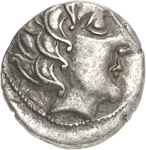 Bituriges / Uncertain from the Center-West. Drachma with rider and finial, class III ND (late 2nd - early 1st century B.C.).