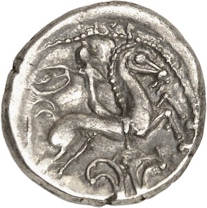 Bituriges / Uncertain from the Center-West. Drachma with rider and finial, class III ND (late 2nd - early 1st century B.C.).