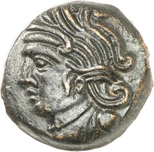 Bituriges Cubes. VANDIINOS bronze with ND eagle (mid 1st century B.C. Gallic War).