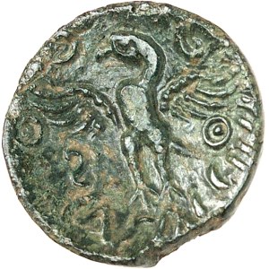 Bituriges Cubes. Bronze CALIAGIID à l'aigle et à l'esse ND (milieu du Ier siècle avant J.-C. Guerre des Gaules).