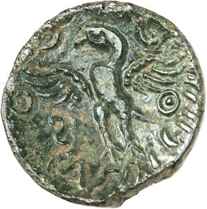 Bituriges Cubes. Bronze CALIAGIID with eagle and ND esse (mid 1st century B.C. Gallic War).