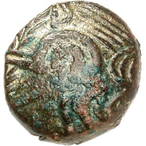 Éduens. Bronze, imitation du statère à l’ancre des Suessions, type de Siauges-Saint-Romain ND (IIe moitié du Ier s. av. J.-C.).