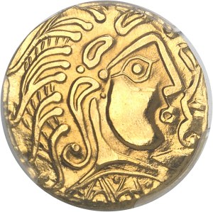 Parisii. Modern minting of the Class V statere [1st c. BC] (c.1972), Monnaie de Paris for NI (Numismatique Internationale).