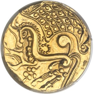 Parisii. Frappe moderne du statère classe V [Ier s. av. J.-C.] (c.1972), Monnaie de Paris pour NI (Numismatique Internationale).