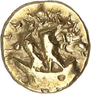 Ambiens or Morins. Quarter statère with tree and broken line ND (late 2nd - 1st century B.C.).