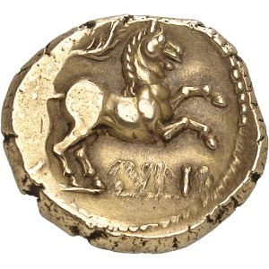 Grande-Bretagne, Catuvellauni et Trinovantes, Cunobelinos (c.10-43). Statère d’or, de style classique ND, Camulodunum (Colchester).