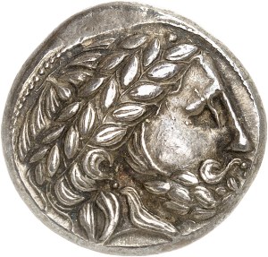 Central Danube (2nd-1st c. B.C.). Tetradrachm, type with puppet rider (puppenreiter) and ND triskel (3rd-2nd c. BC).