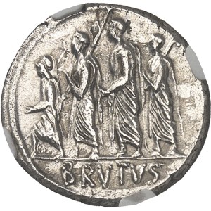 Junia, Q. Servilius (Marcus Junius) Brutus. Denier ND (54 av. J.-C.), Rome.