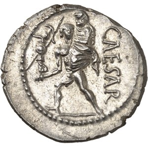 Jules César (60-44 av. J.-C.). Denier ND (47-46 av. J.-C.), Afrique du Nord.