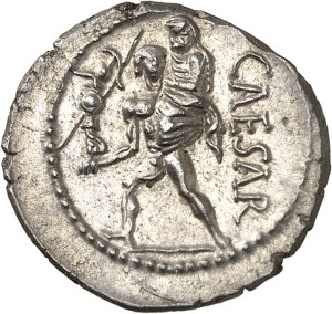 Julius Caesar (60-44 B.C.). ND Denarius (47-46 BC), North Africa.
