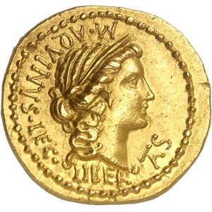 Caius Cassius Longinus. Aureus avec M. Aquinus ND (43-42 av. J.-C.), atelier itinérant d’Asie Mineure, Smyrne ?