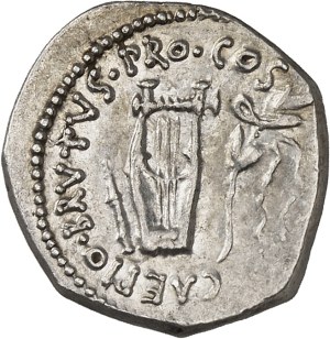 Junia, Q. Caepio Brutus (Marcus Junius Brutus Cæpio). Denarius ND (spring-summer 42 BC), travelling workshop.