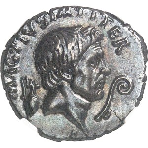 Sextus Pompée. Denier à l’effigie de Pompée le Grand ND (42-40 av. J.-C.), Sicile.