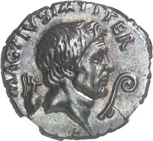 Sextus Pompey. Denarius bearing the effigy of Pompey the Great ND (42-40 B.C.), Sicily.