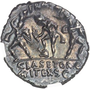 Sextus Pompée. Denier à l’effigie de Pompée le Grand ND (42-40 av. J.-C.), Sicile.