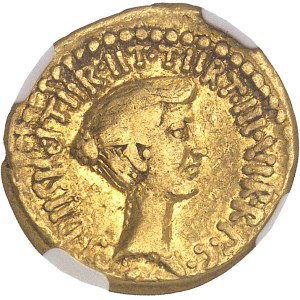 Marc Antoine et Octavie. Aureus ND (38-37 av. J.-C.), Athènes ?